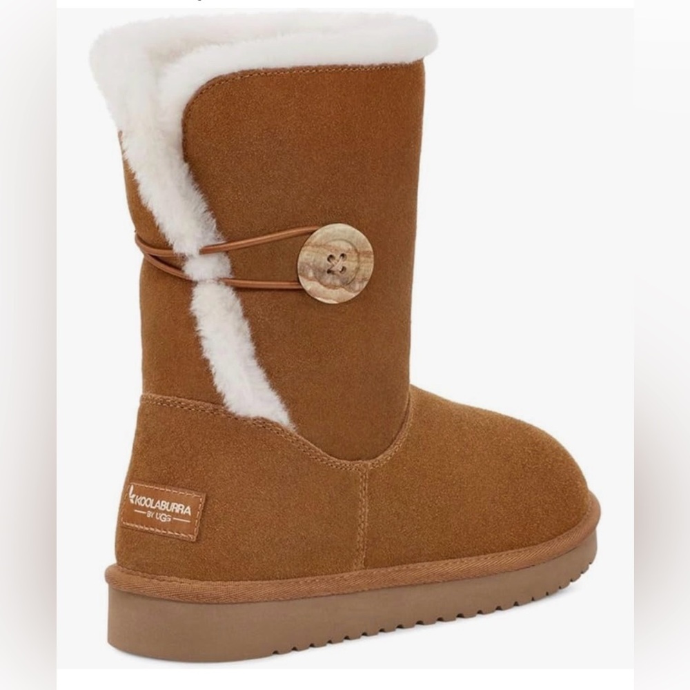 Koolaburra by UGG Nalie Short women's fur boots in chestnut suede size 11 NWOT